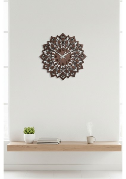 Ahşap Duvar Saati Dekoratif Mandala Tasarım Modern Salon Saati fiyatları