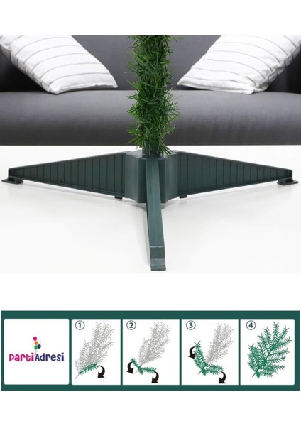 Yılbaşı Çam Ağacı, 120 Cm, 130 Dal, Plastik Ayak, Gür Dallı, Yeşil fiyatları