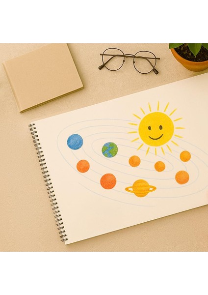 Resim Defteri, 25X35 Cm, 30 Yaprak, Sert Karton Kapak, Spiral Cilt, 120G Kaliteli Kağıt, Kolay Koparılabilen Sayfalar, Boyama Teknikleri Kılavuzu Içerir modelleri