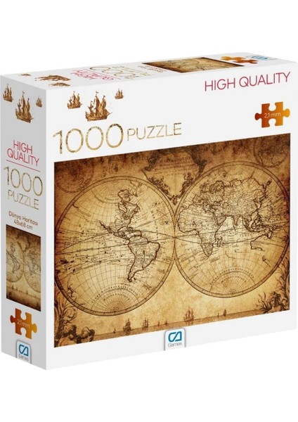 Eski Dünya Haritası 1000 Parça 2,2mm Kalınlık 48X68CM Profesyonel Hobi Puzzle Yapboz Serisi modelleri