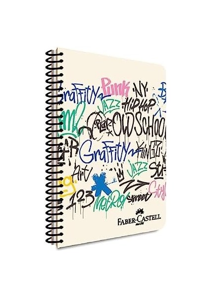 Grafiti Spiralli Defter, A4, 80 Yaprak, 70G Kağıt, Kareli, Dayanıklı Kapak, Kolay Açılan Spiral Cilt, Asorti Renkler