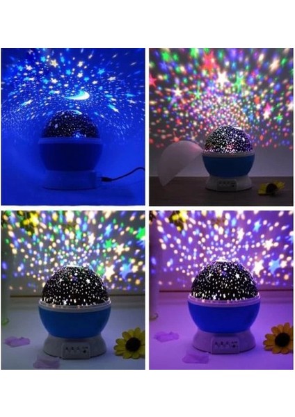 Mor Dönen Renkli Ay Yıldızlı Gökyüzü Yansıtmalı Projeksiyon Gece Lambası Çocuk Bebek Parti Odası ( Lisinya ) modelleri