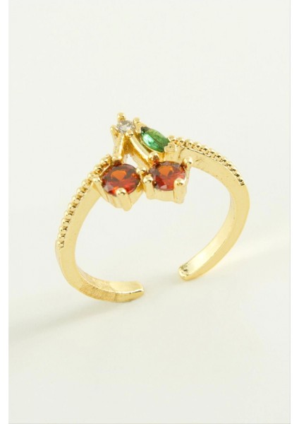 Ieg Kiraz Zirkon Taşlı Yüzük