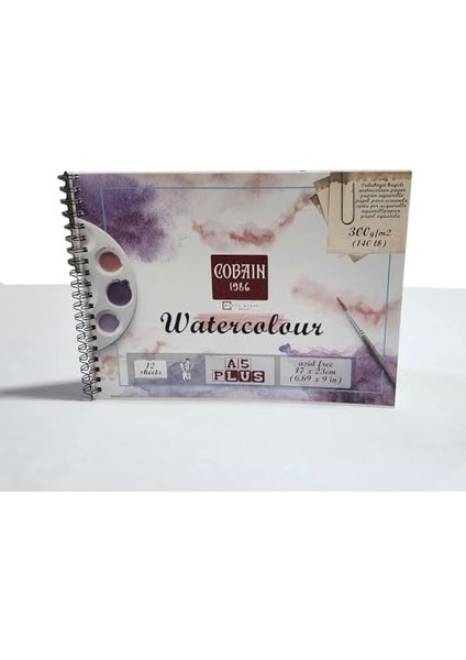 Bordo Sanat Taha Demir 1986 Sulu Boya Defteri 12 Yaprak 300GR Watercolour Aquarelle (A5PLUS 17X23CM) fiyatları