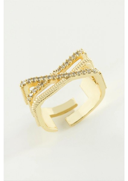 Ieg Üç Çizgili Zirkon Taşlı Yüzük