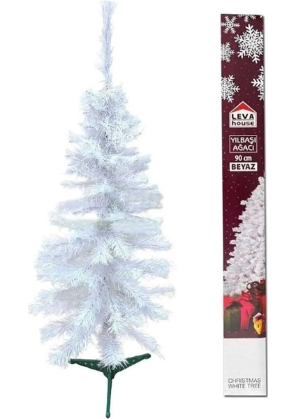 Beyaz 90 cm 76 Dal Çam Ağacı, Doğal ve Şık Yılbaşı Dekoru Seçeneği