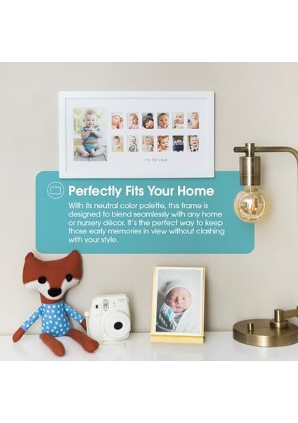 81013 Time Frame Deluxe, Ilk 12 Ay Için Resim Çerçevesi, Beyaz modelleri