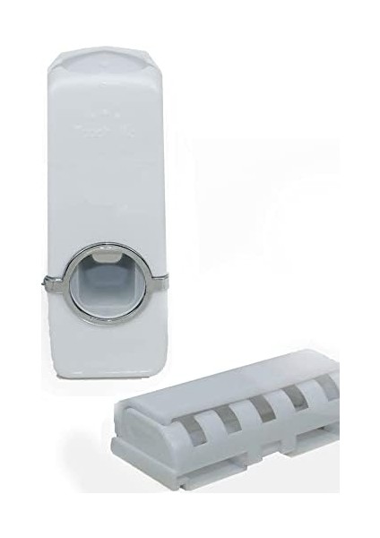 Otamatik Diş Macunu Sıkacağı ve 5 Adet Diş Fırçalığı Macun Sıkacak Diş Fırçası Banyo Askı Seti