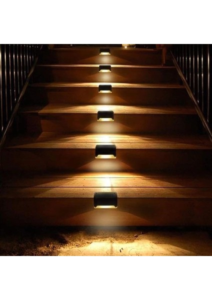 Solar Güneş Enerjili Şarj Edilen Köşebent Merdiven Veranda Bahçe Yolu LED Lamba Işık 4 Adet ( Lisinya ) fiyatları