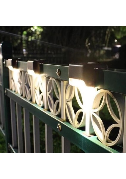 Solar Güneş Enerjili Şarj Edilen Köşebent Merdiven Veranda Bahçe Yolu LED Lamba Işık 4 Adet ( Lisinya ) modelleri