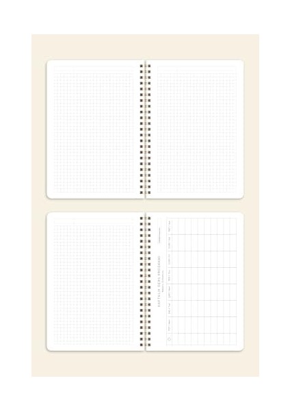 A5 Spiralli Karton Kapak Kareli Okul Defteri 80 Yaprak 4&apos;lü Set - Ders Programlı - Renkli fiyatları