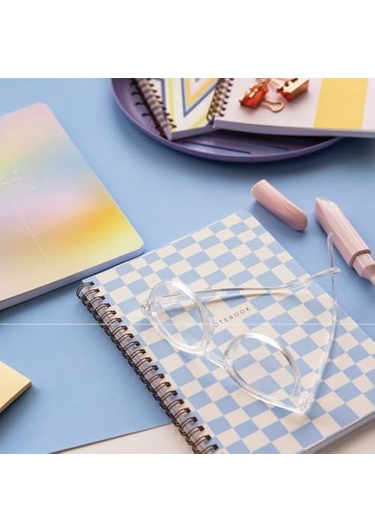 A5 Spiralli Karton Kapak Kareli Okul Defteri 80 Yaprak 4&apos;lü Set - Ders Programlı - Renkli modelleri