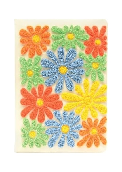 A5 Çiçek Nakışlı Defter Krem 80 Yp Büyük Çiçek