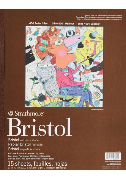 400 Serisi Bristol, 2 Katmanlı Parşömen Kağıdı, 27,9 x 35,6 Cm, Ciltli, 15 Yaprak
