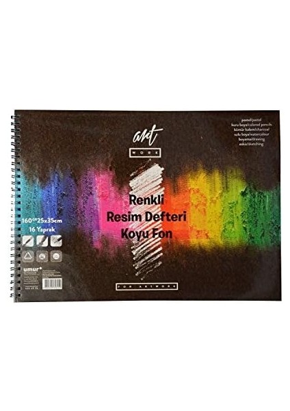 Artwork Renkli Resim Defteri Koyu Fon 160 gr 25 x 35 16 Yaprak