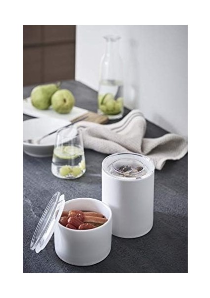 Ev Seramik Yiyecek Saklama Kondansatörleri/kutular, Hava Geçirmez Kapaklı, Beyaz, Tek Boyut modelleri