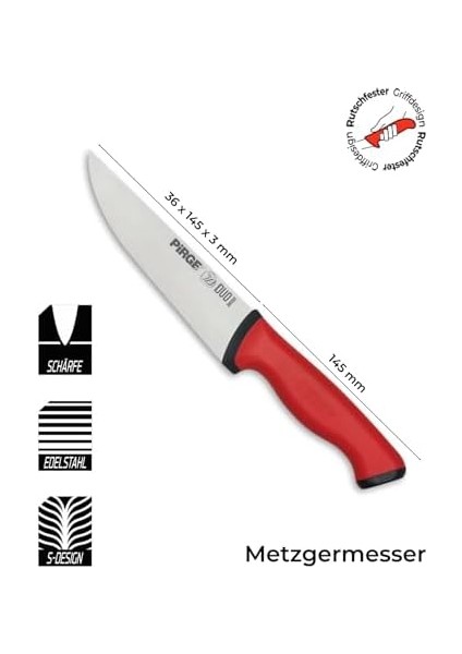 Kasap Et Bıçağı Duo 1 No 34101 14,5cm Kırmızı