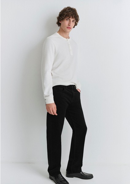 Lisbon Siyah Kadife Pantolon 0010039-30269