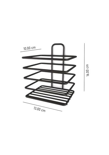 Paslanmaz Çelik Mat Siyah Yapışkanlı Diş Fırçalık - Duvar Tipi, Çok Amaçlı Organizer Siyah fiyatları