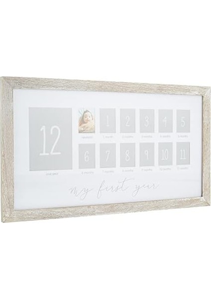 My First Fotoğraf Anları Bebek Hatıra Resim Çerçevesi, Bebeğin Ilk Yıl Fotoğraf Çerçevesi, Günü Aksesuarı, Cinsiyetsiz Bebek Kilometre Taşı Kreş Dekoru, Rustik