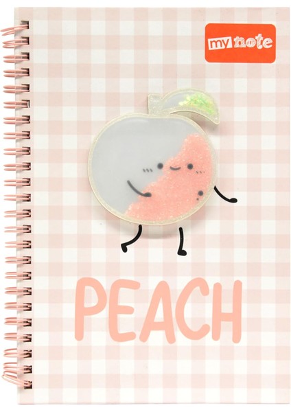 A5 Spiralli Şeftali Desenli Defter 60 Yp