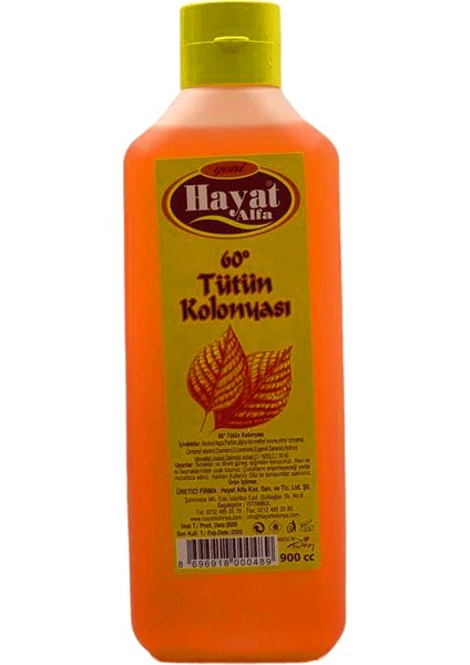Hayat 900ML Tütün Kolonya Bidon (5224)