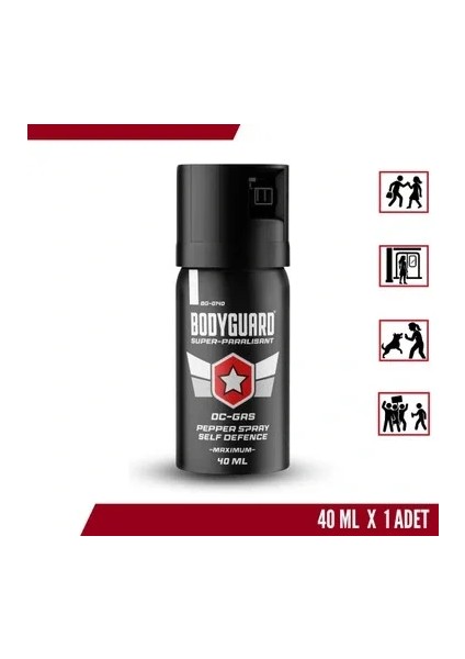 Bodyguard Biber Gazı Sprey 40ML Bodyguard (Göz Yaşartıcı Sprey)