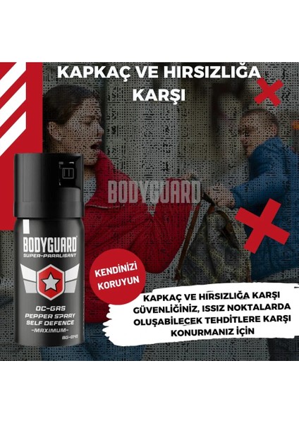 Bodyguard Biber Gazı Sprey 40ML Bodyguard (Göz Yaşartıcı Sprey) indirimleri