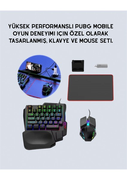 Mobil Oyunlar Için Klavye Mouse ve Dönüştürücü Seti