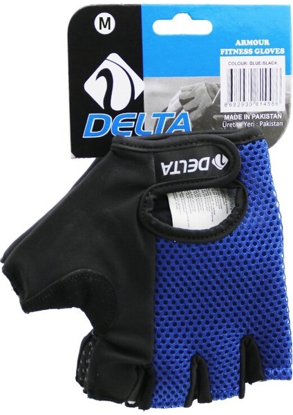 Parmaksız - Fileli Sporcu Eldiveni Mavi /siyah Medium (5314)