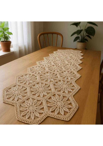 Fransız Dantelli Masa Üstü Runner – Tek Parça