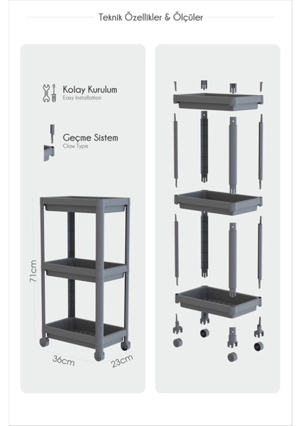 3 Katlı Banyo Raf Ünitesi (Peggy) Beyaz Banyo Düzenleyici Şampuanlık Havluluk Dolap(Beyaz) indirimleri