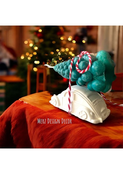 Mini Araba Üzeri %100 Doğal Soya Wax Vegan Yılbaşı Çam Ağacı 2 Li Mum modelleri