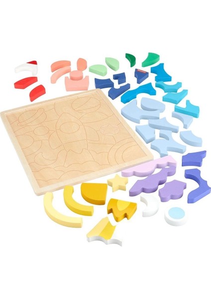 HXY42 Fisher-Price Ahşap Uzay Yapboz modelleri
