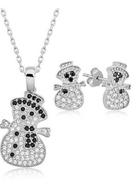 925 Ayar Gümüş Kardan Adam Kadın Set T7151 (972972)