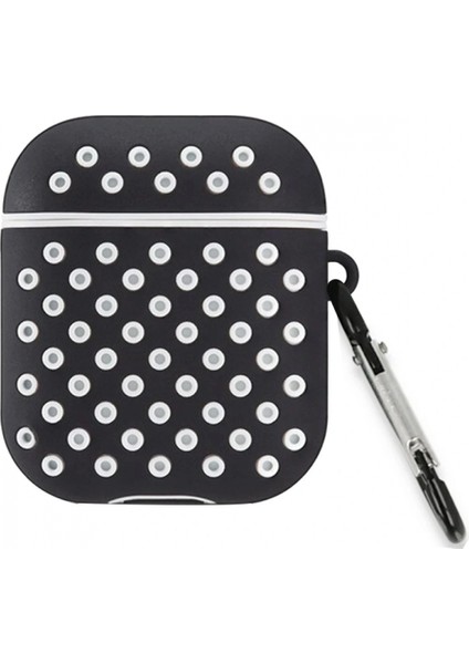 Airpods 3 (3.nesil) Spor Delikli Kılıf - Siyah-Beyaz