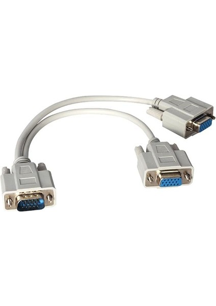 PM-1557 1x VGA Erkek To 2x VGA Dişi 30 cm Çevirici Kablo