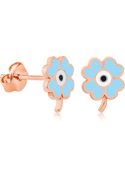 925 Ayar Gümüş Fosforlu Yonca Küpe T5148 (972972)