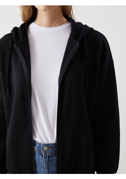 Yeni Sezon Kapüşonlu Oversize Kadın Fermuarlı Sweatshirt modelleri