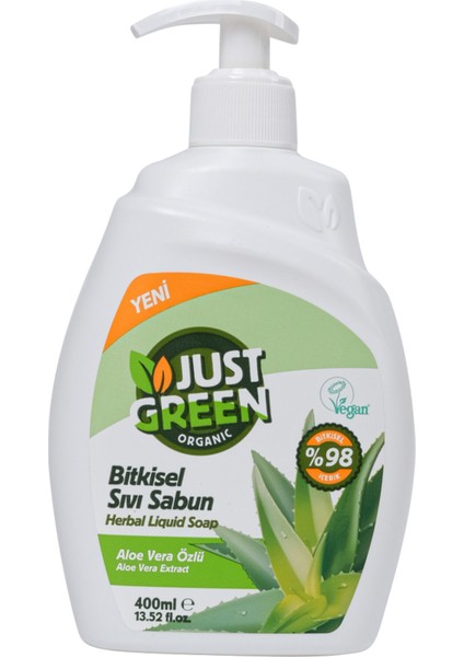 Organic Aloe Veralı Sıvı Sabun 400 ml 4 Adet