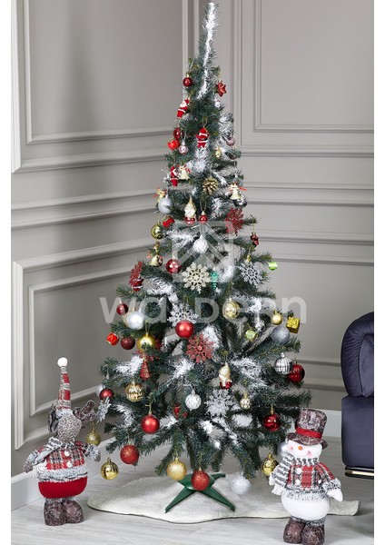 Yeşil 150 cm 260 Dal Plastik Ayaklı Yılbaşı Çam Ağacı