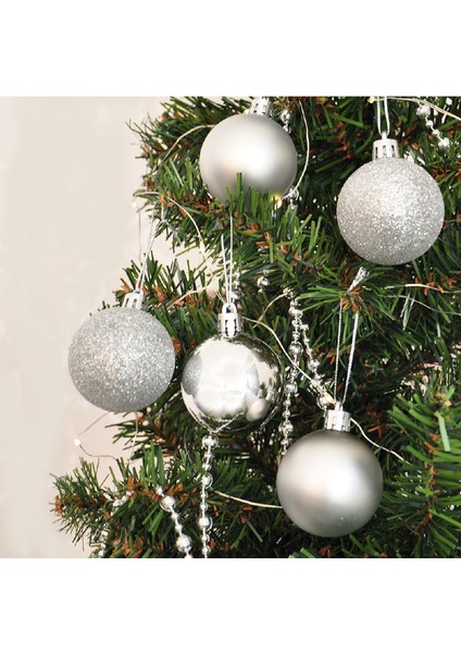 5cm Yılbaşı Ağaç Süsü 10LU -Gümüş-- Yılbaşı Ağaç Süs Yopları Yılbaşı Süsü