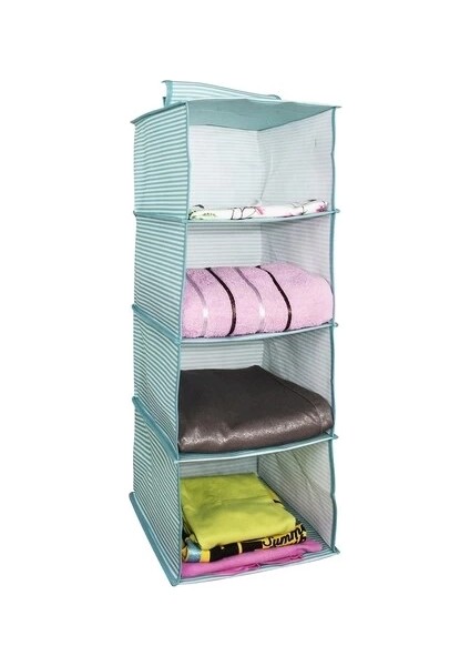 Dolap Içi Düzenleyici Katlanabilir Çok Amaçlı 4 Bölmeli Çizgili Bez Organizer (Siyah) modelleri