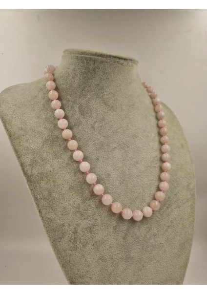 Pembe Kuvars 10MM/50CM Kolye