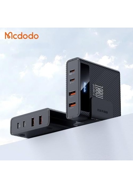 CH-1802 100W 2xusb 2xtype-C Girişli Powigan Hızlı Şarj Cihazı Istasyonu Siyah