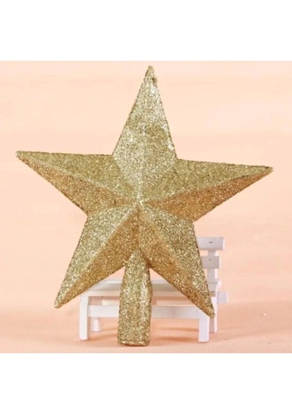 Parlak Altın Renk Yılbaşı Çam Ağacı Yıldız Tepesi Dekorasyonu fiyatları