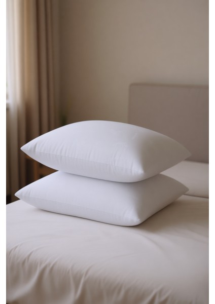 Beyaz Desenli Bamboo Yastık (50X70) 2 Adet