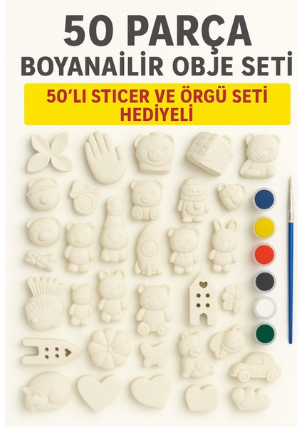 50 Parça Hobi Eğlenceli Boyama Seti Bol Hediyeli Hobi Sanat Aktivitesi