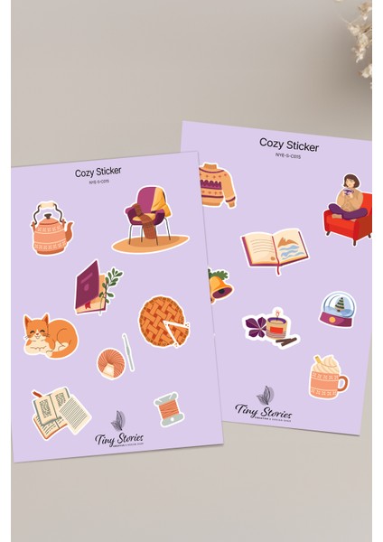 Cozy Temalı Sticker Seti - 6 Adet / Ajanda, Defter,bullet Journal,scrapbook fiyatları