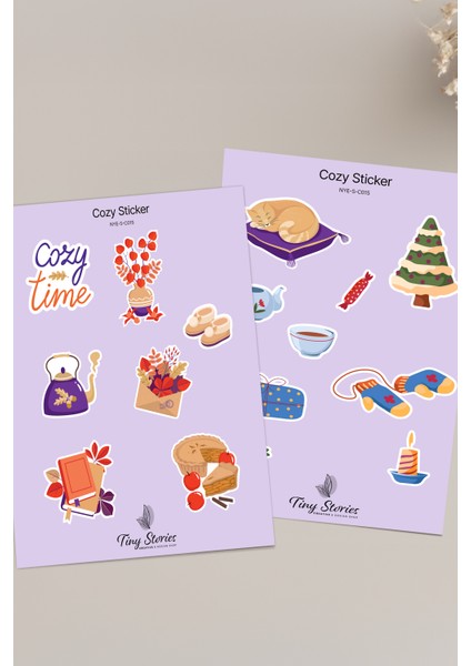 Cozy Temalı Sticker Seti - 6 Adet / Ajanda, Defter,bullet Journal,scrapbook fırsatları